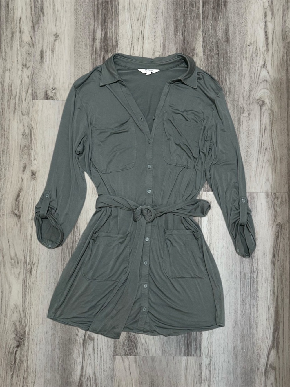 BB Dakota by Steve Madden Fitted Dress Green Size L